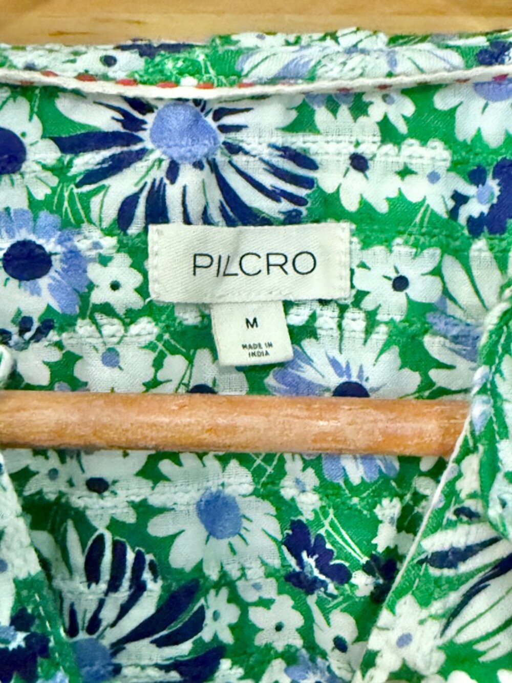Pilcro Anthropologie Keira Green Floral Cottagecore Ruffled Cotton Mini Dress M - Picture 4 of 8